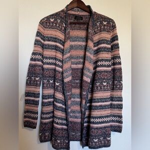 Lucky Brand Jacquard Cardigan sweater size M